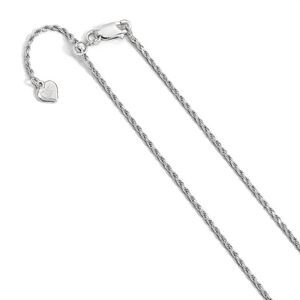 1.4mm Sterling Silver Adjustable Solid D/C Rope Chain Necklace, 30 In